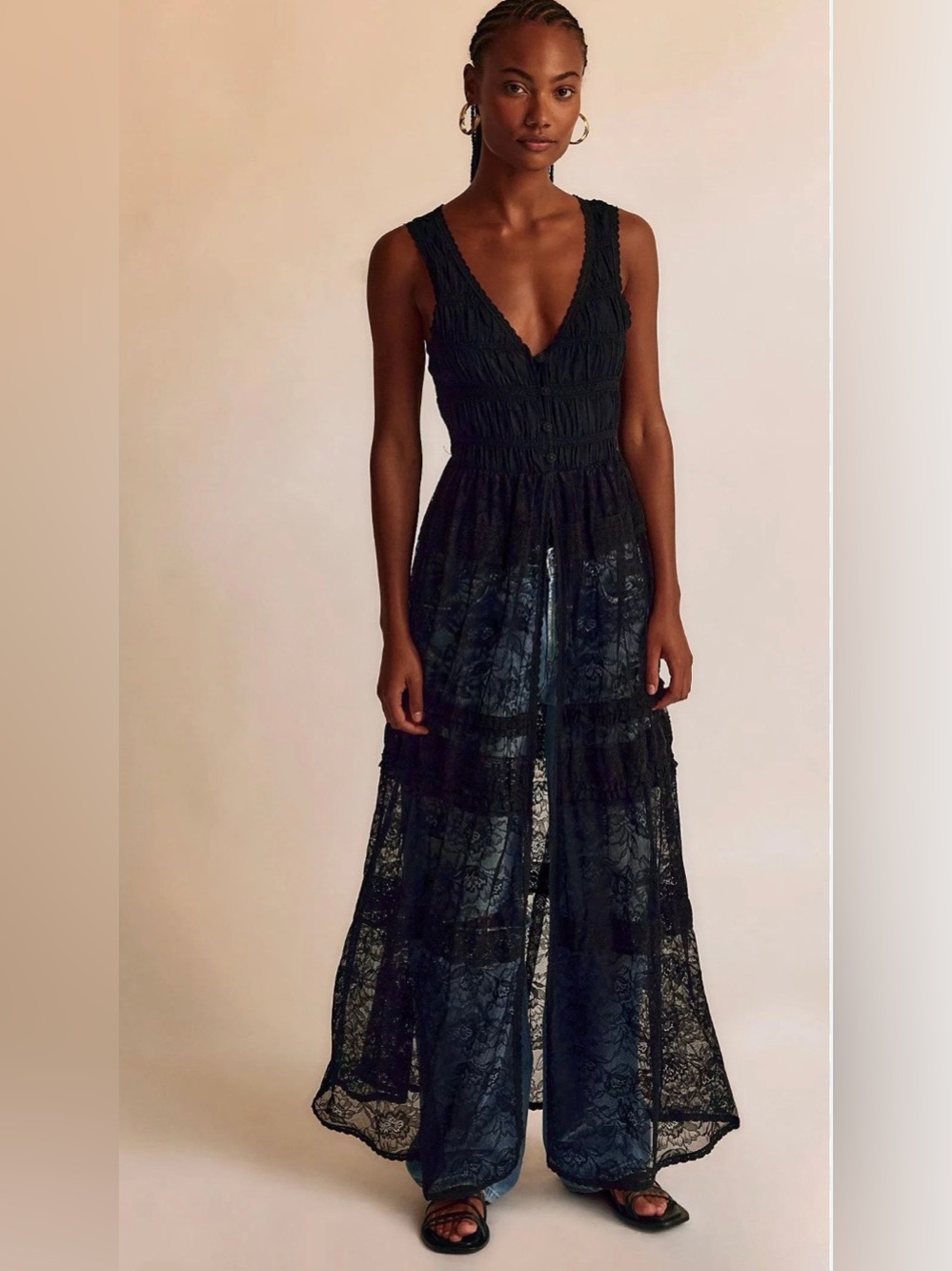 NWOT size Small Free People Intimately Sweet Saloon Maxi Bodysuit